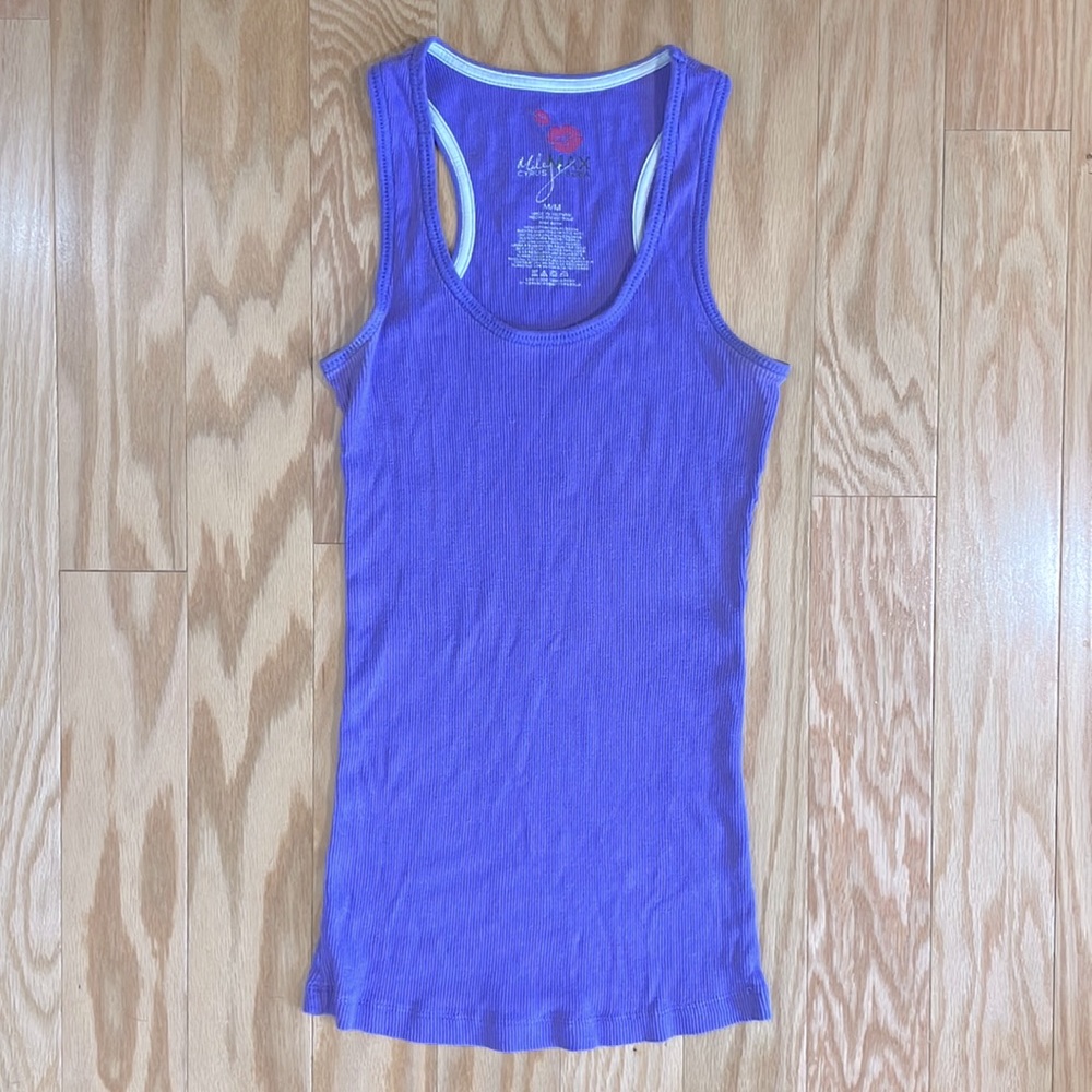 Miley Cyrus Ribbed Tank Top in Purple - Size: M